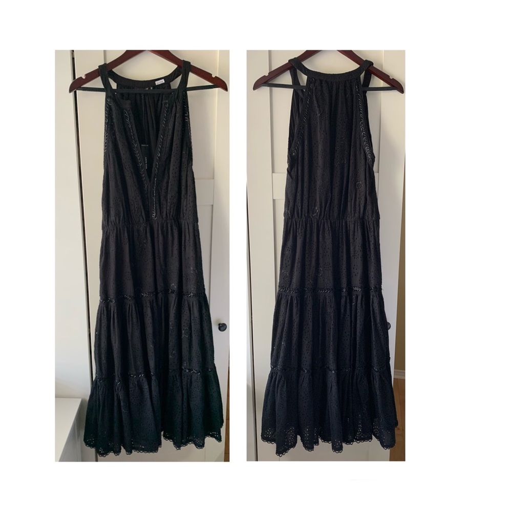 NWT Love Sam Black Embroidered Eyelet Dress/Midi